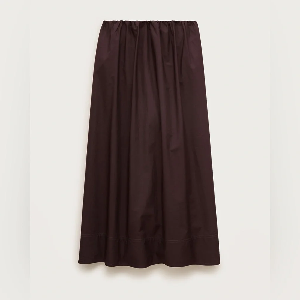 NWT J.Crew Pull-On Midi Skirt in Cotton Poplin